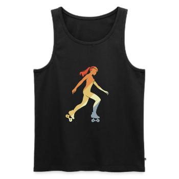 Vintage Roller Skating Girl Grafik - Männer Premium Bio Tank Top - Schwarz - Vorne - Michal (187cm)