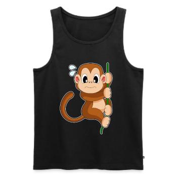 Affe Liane Dschungel - Männer Premium Bio Tank Top - Schwarz - Vorne - AI Model Male 178 light (178cm)