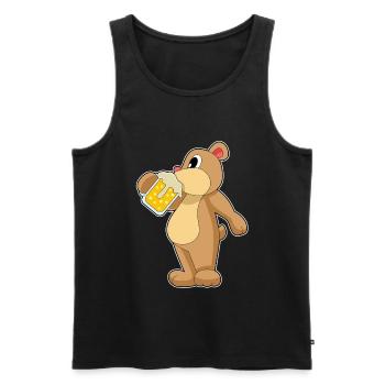 Bär Bier - Männer Premium Bio Tank Top - Schwarz - Vorne - AI Model Male 178 light (178cm)