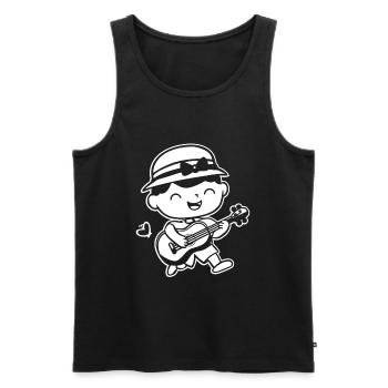 Ukulele Player Drawing - Men's Premium Organic Tank Top - black - Front - Michal (187cm)