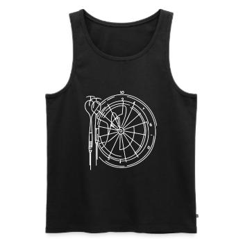 Dartboard Sketch - Men's Premium Organic Tank Top - black - Front - AI Model Male 178 light (178cm)