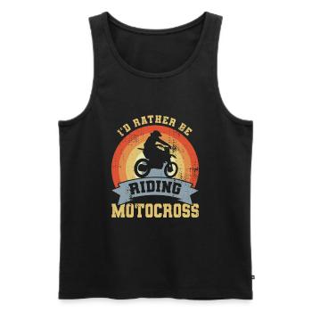 I'd Rather Be Riding Motocross - Männer Premium Bio Tank Top - Schwarz - Vorne - Michal (187cm)