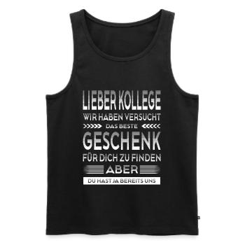 Bester Kollege Geschenk Lustiger Spruch Büro - Männer Premium Bio Tank Top - Schwarz - Vorne - Michal (187cm)