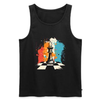 Schachfigur - Männer Premium Bio Tank Top - Schwarz - Vorne - AI Model Male 178 light (178cm)