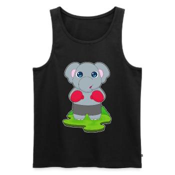 Elefant Boxer Boxhandschuhe Boxen - Männer Premium Bio Tank Top - Schwarz - Vorne - Michal (187cm)