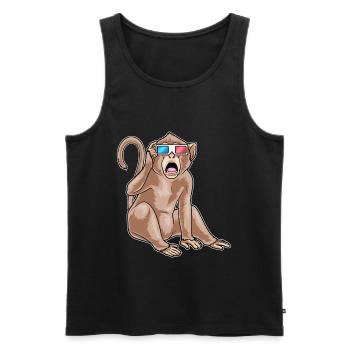 Affe Brille - Männer Premium Bio Tank Top - Schwarz - Vorne - AI Model Male 178 light (178cm)