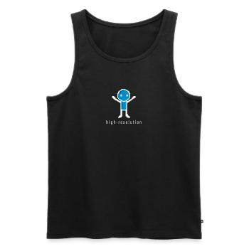 High Resolution Pixel Männchen Absurder Humor - Männer Premium Bio Tank Top - Schwarz - Vorne - AI Model Male 178 light (178cm)