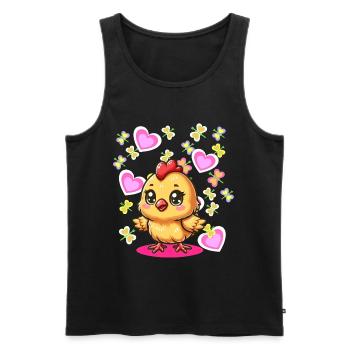 Spring Easter Chick Kids Child Chicken Heart - Men's Premium Organic Tank Top - black - Front - AI Model Male 178 light (178cm)