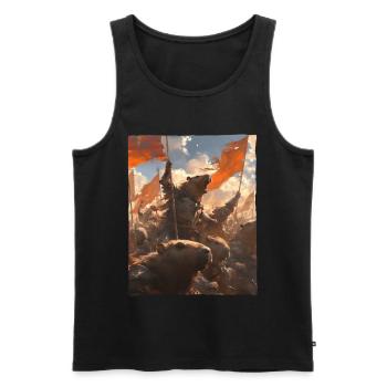 Epic Capybara Revolution Artful Painting - Men's Premium Organic Tank Top - black - Front - Michal (187cm)