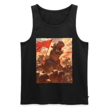 Epische Nilpferd Revolution Kunstvolles Gemälde - Männer Premium Bio Tank Top - Schwarz - Vorne - Michal (187cm)