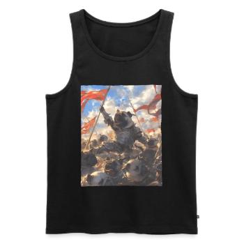 Epic Pug Revolution Artful Painting - Men's Premium Organic Tank Top - black - Front - Michal (187cm)