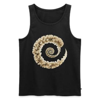 Fibonacci-Pilz-Spirale | Sakrale Naturkunst - Männer Premium Bio Tank Top - Schwarz - Vorne - AI Model Male 178 light (178cm)