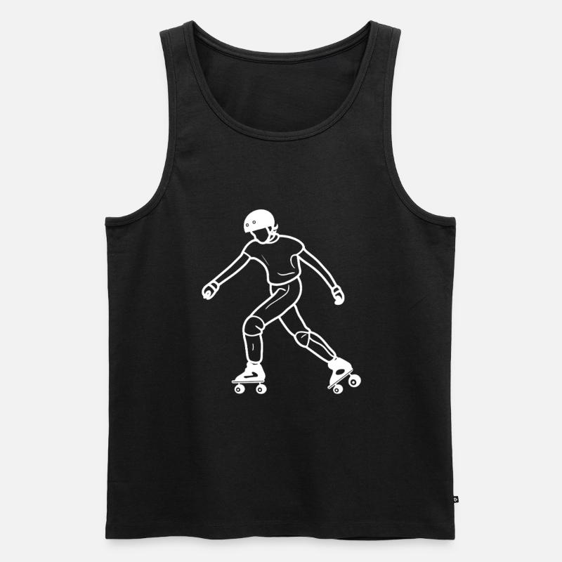 Roller Skating Zeichnung - Männer Premium Bio Tank Top - Schwarz