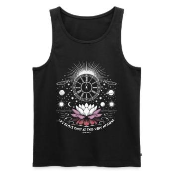 Jetzt ist alles | Alan Watts Lotus Kosmos Kunst - Männer Premium Bio Tank Top - Schwarz - Vorne - AI Model Male 178 light (178cm)