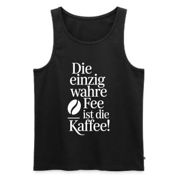 Kaffee Die Einzig Wahre Fee Ist Die Kaffee Spruch - Männer Premium Bio Tank Top - Schwarz - Vorne - AI Model Male 178 light (178cm)