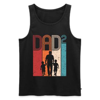 Dad Hoch 2 Vater Zwei Söhne Vatertag Geschenk - Männer Premium Bio Tank Top - Schwarz - Vorne - Michal (187cm)