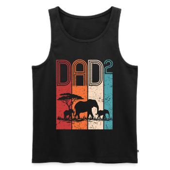 Elephant Family Dad High 2 Gift for Dads - Men's Premium Organic Tank Top - black - Front - Michal (187cm)