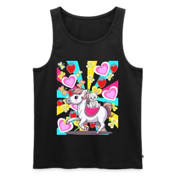 Retro Kids Child Horse Teddy Heart Birthday Baby - Men's Premium Organic Tank Top - black - Front - Michal (187cm)
