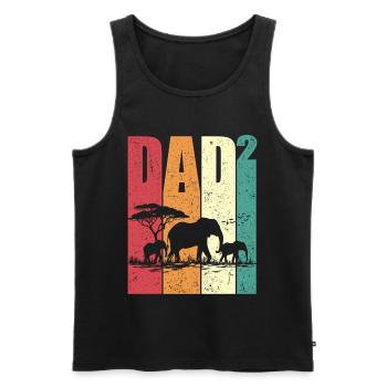 Dad high two elephant father with two children - Men's Premium Organic Tank Top - black - Front - Michal (187cm)