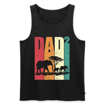 Elephant Two Kids Dad High 2 Father's Day Gift - Men's Premium Organic Tank Top - black - Front - Michal (187cm)