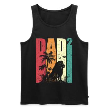 Dad High Two Leo Father Two Children Father's Day - Men's Premium Organic Tank Top - black - Front - Michal (187cm)