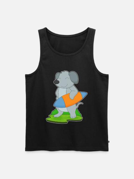 Dog Surfing Surfboard Summer - Men's Premium Organic Tank Top - black