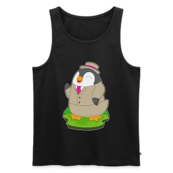Pinguin Bräutigam Anzug Hochzeit - Männer Premium Bio Tank Top - Schwarz - Vorne - AI Model Male 178 light (178cm)