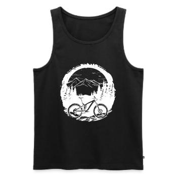 Mountain Biking Sketch - Men's Premium Organic Tank Top - black - Front - Michal (187cm)