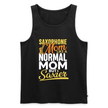 Saxophone mom like a normal mom - Männer Premium Bio Tank Top - Schwarz - Vorne - AI Model Male 178 light (178cm)