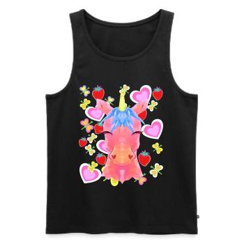 Unicorn Retro Unicorns Kids Child Baby Hearts - Men's Premium Organic Tank Top - black - Front - Michal (187cm)