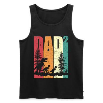 Dino Dad High Two Dad Two Children Father's Day - Men's Premium Organic Tank Top - black - Front - Michal (187cm)
