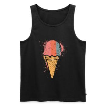 Glace rétro - Débardeur bio Premium Homme - noir - Devant - Michal (187cm)