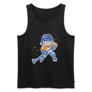 Kleiner Eishockeyspieler - Men's Premium Organic Tank Top - black - Front - AI Model Male 178 light (178cm)