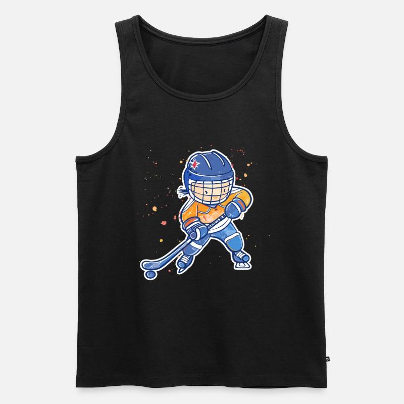 Kleiner Eishockeyspieler - Männer Premium Bio Tank Top - Schwarz