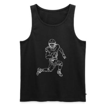 American Footballer Line Art - Men's Premium Organic Tank Top - black - Front - AI Model Male 178 light (178cm)