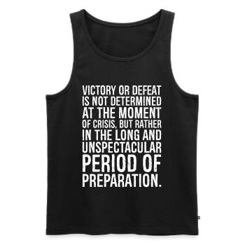 victory or defeat is not determined at the moment - Men's Premium Organic Tank Top - black - Front - AI Model Male 178 light (178cm)