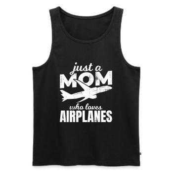 Maman qui adore les avions - Débardeur bio Premium Homme - noir - Devant - Michal (187cm)