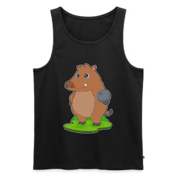 Boar Bowling Boule de bowling - Débardeur bio Premium Homme - noir - Devant - Michal (187cm)