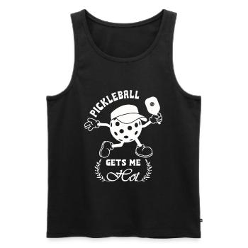Pickleball gets me hot - Men's Premium Organic Tank Top - black - Front - Michal (187cm)