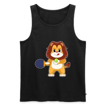 Lion Tennis de table Raquette de tennis de table - Débardeur bio Premium Homme - noir - Devant - Michal (187cm)