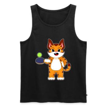Tiger Tennis de table Raquette de tennis de table - Débardeur bio Premium Homme - noir - Devant - Michal (187cm)