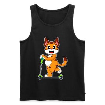 Tiger Tretroller - Männer Premium Bio Tank Top - Schwarz - Vorne - Michal (187cm)