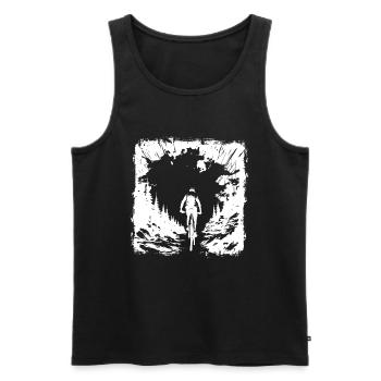 Mountain Biking Sketch - Men's Premium Organic Tank Top - black - Front - Michal (187cm)