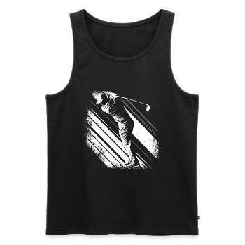 Golfer Grafik - Männer Premium Bio Tank Top - Schwarz - Vorne - AI Model Male 178 light (178cm)