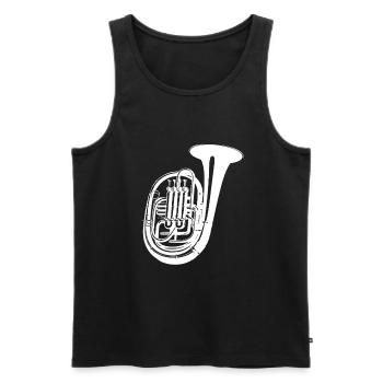 Dessin de tuba - Débardeur bio Premium Homme - noir - Devant - Michal (187cm)