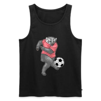 Badger Soccer Player Soccer - Men's Premium Organic Tank Top - black - Front - Michal (187cm)