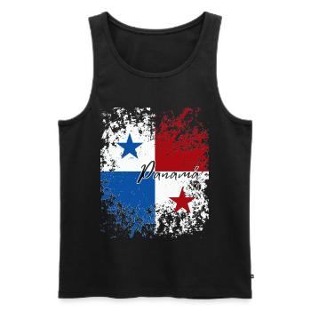 Panamanian Pride, Panamanian Flag - Men's Premium Organic Tank Top - black - Front - AI Model Male 178 light (178cm)
