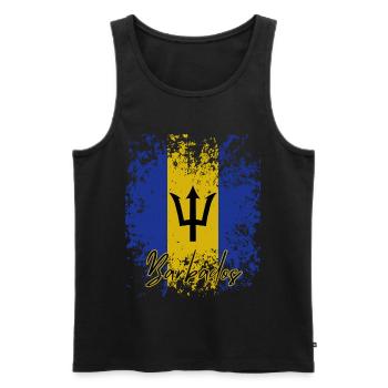 Flagge von Barbados, Barbados-Stolz - Männer Premium Bio Tank Top - Schwarz - Vorne - AI Model Male 178 light (178cm)