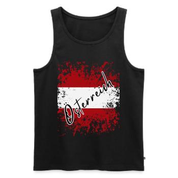 Flag of Austria, Austrian pride - Men's Premium Organic Tank Top - black - Front - Michal (187cm)