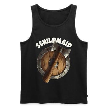 Schildmaid Wikinger Odin, Thor Asgard Schild - Männer Premium Bio Tank Top - Schwarz - Vorne - AI Model Male 178 light (178cm)
